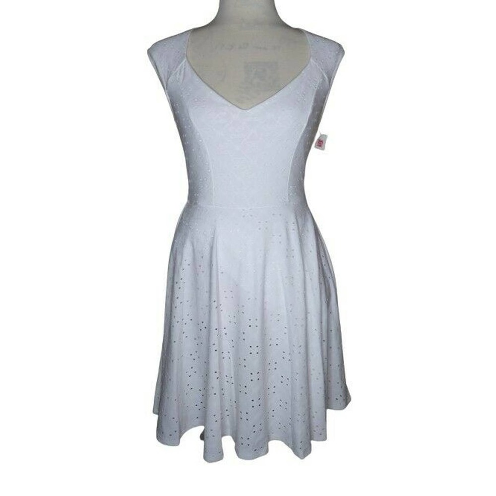 My Michelle White Skater Fit & Flare Dress Medium